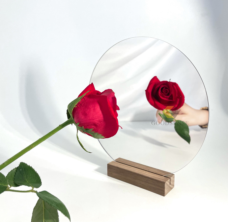 Goodsense Proveedor de espejos unidireccionales de acrílico plateado Espejo de plexiglás reciclable 100% virgen cortado a medida Hoja de metacrilato PMMA Azulejos de espejo autoadhesivos de una cara para invitaciones de boda 